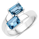 Genuine London Blue Topaz Bypass Ring