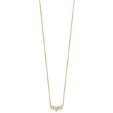 10k Gold CZ Triple Heart Necklace