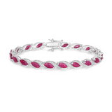 Genuine Ruby Diamond 10k Gold Bracelet Womens