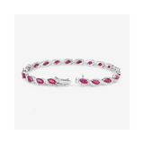 Genuine Ruby Diamond 10k Gold Bracelet Womens