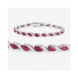 Genuine Ruby Diamond 10k Gold Bracelet Womens