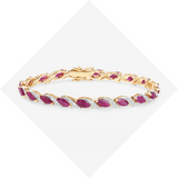 Genuine Ruby Diamond 10k Gold Bracelet Womens