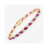 Genuine Ruby Diamond 10k Gold Bracelet Womens