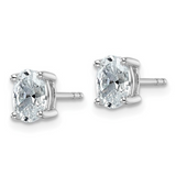 14k White Gold Lab Grown Diamond, Oval Solitaire, Stud Earrings