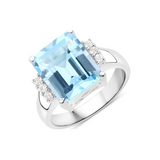 Genuine Blue Statement Topaz Ring