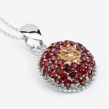 Genuine Citrine Garnet Cluster Necklace