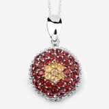 Genuine Citrine Garnet Cluster Necklace