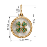 Mother of Pearl Clover Emerald Pendant Necklace