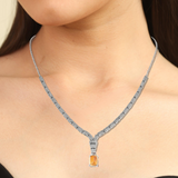 Natural Citrine Art Deco Necklace