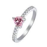 Pink Zirconia Ring Pink Cz Gemstone Heart Shaped Ring