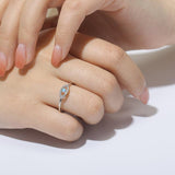 Lab Grown Blue Opal Dainty Ring - FineColorJewels