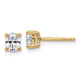 14k Yellow Gold Lab Grown Diamond Oval Solitaire Stud Earrings