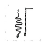 Black Spinel Snake Dangle Earrings