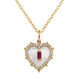 Mother Of Pearl Heart Pendant Necklace