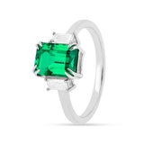 Colombian Created Emerald Three Stone Ring Fine Color Jewels best gift for girls, best gift for women, Christmas gift, Colombian emerald engagement ring, Colombian emerald ring, dla-dm-discount-all-154898, Emerald Gemstone Jewelry, emerald rings for women, gift for her, Gift for Mom, gift from daughter, gift ideas for her, gifts for her, green promise ring, Lab Emerald Ring, lab grown emerald ring, may birthstone ring, Mother's Day Gift, New Year gift, ring for women, Valentine's Day gift