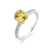 Yellow Sapphire Rhodium over Silver Ring FineColorJewels dla-dm-discount-all-143240, dla-dm-discount-all-153306, dla-dm-discount-all-154898