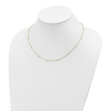 14K Polished Diamond-Cut Tiny Puffed Circles 15-Station Necklace