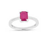 Natural Ruby Solitaire Ring, square shape ruby ring, natural gemstone ring design, solitaire ruby ring design