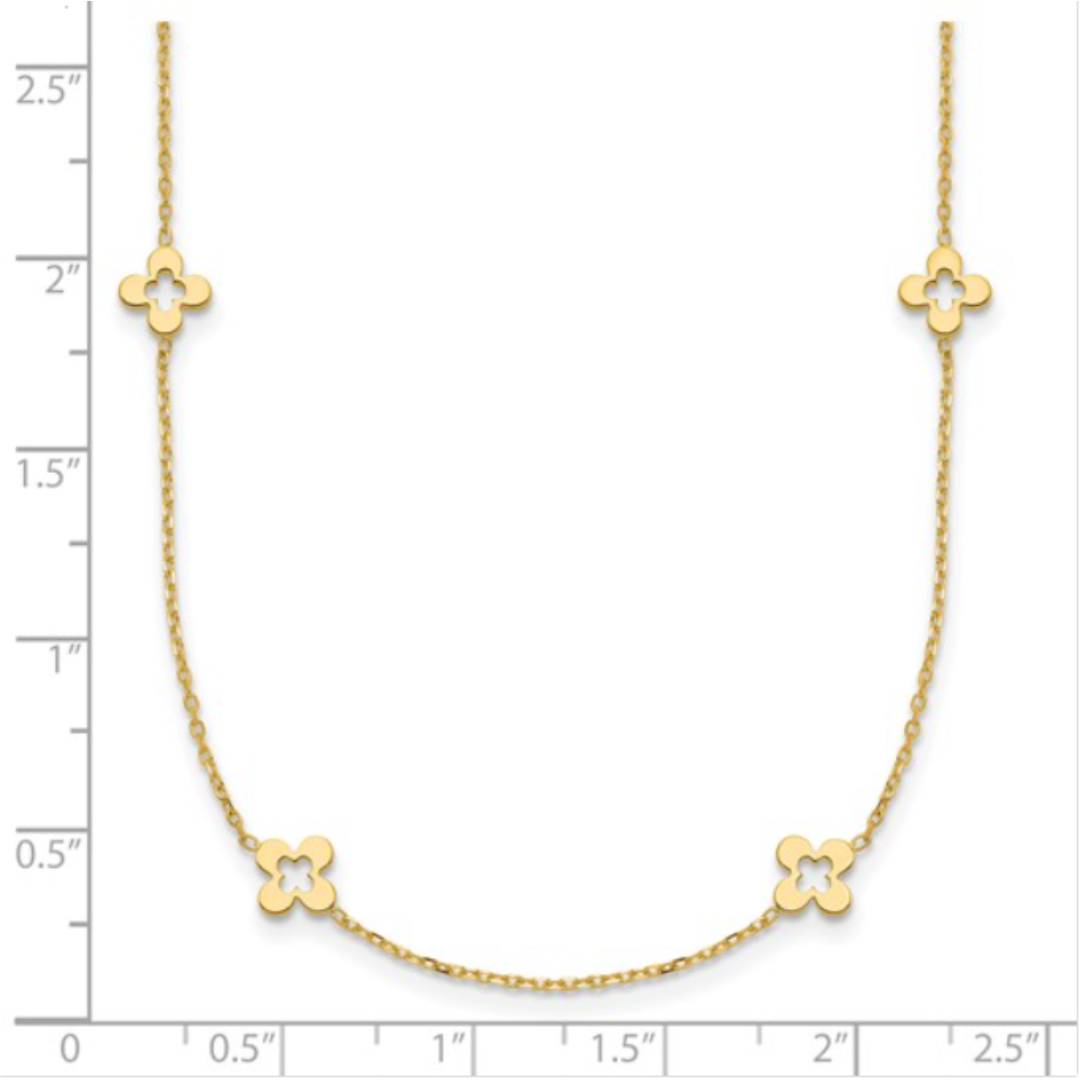 Gold 4 Leaf Clover Necklace for Her