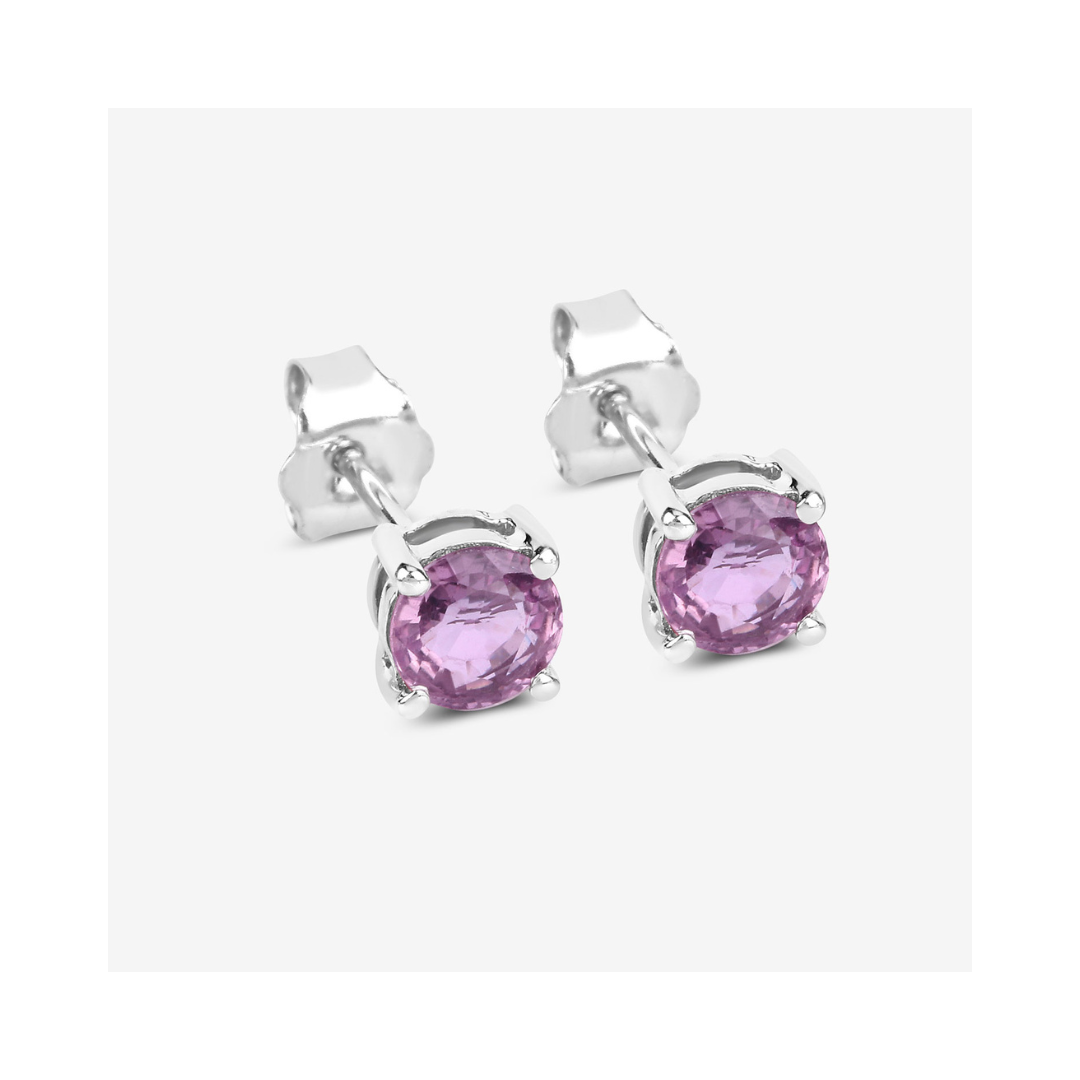 Genuine Pink Sapphire 10K Gold Earrings