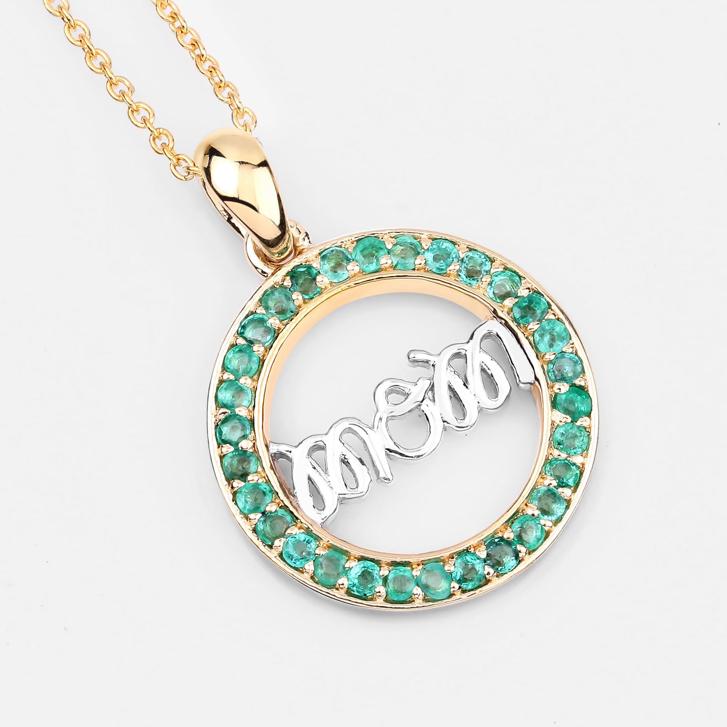 Genuine Emerald Pendant Mom Necklace Silver Fine Color Jewels $ 100 – 150,$ 150 - 200,1st mothers day,1st mothers day gifts,best first mothers day gift,first mothers day gift,first mothers day gift ideas,QJ