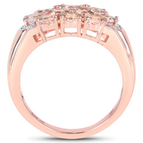 Morganite Cluster Rose Gold Ring