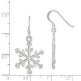 Snowflake Dangle Silver Earrings