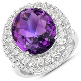 Natural Amethyst Ring and White Topaz Ring