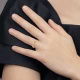 model wearing lab grown diamond ring