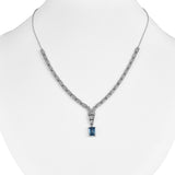 Natural London Blue Topaz Birthstone Necklace