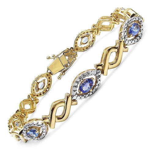 Natural Tanzanite Evil Eye Tennis Bracelet Silver Fine Color Jewels
