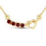 18k Gold Plated Genuine Garnet Infinity Heart Pendant Necklace