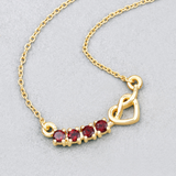 18k Gold Plated Genuine Garnet Infinity Heart Pendant Necklace