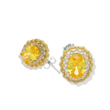 oval citrine studs, elegant stud designs, buy citrine jewelry online