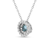 Natural Blue Topaz Dancing Stone Necklace