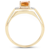 Citrine and White Topaz Unisex Ring