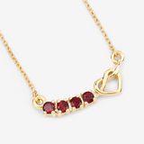 18k Gold Plated Genuine Garnet Infinity Heart Pendant Necklace