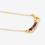 18k Gold Plated Genuine Garnet Infinity Heart Pendant Necklace