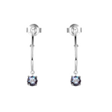 Rhodium Plated Sterling Silver Hoop Earrings, Alexandrite earrings, color changing jewelry, unique gemstone jewelry, rare gemstone earrings, jewelry under $50