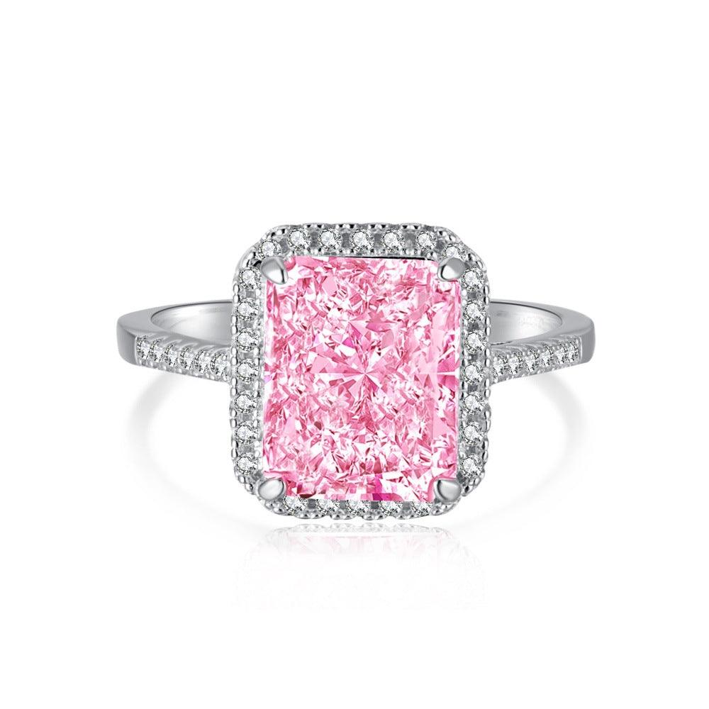  Fine Color Jewels Pink Zirconia 2 ct Round Ring