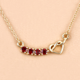 18k Gold Plated Genuine Garnet Infinity Heart Pendant Necklace