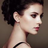model wearing earrings