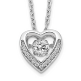 Cz Silver Heart Necklace