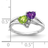 Amethyst and Peridot Dual-Stone Ring