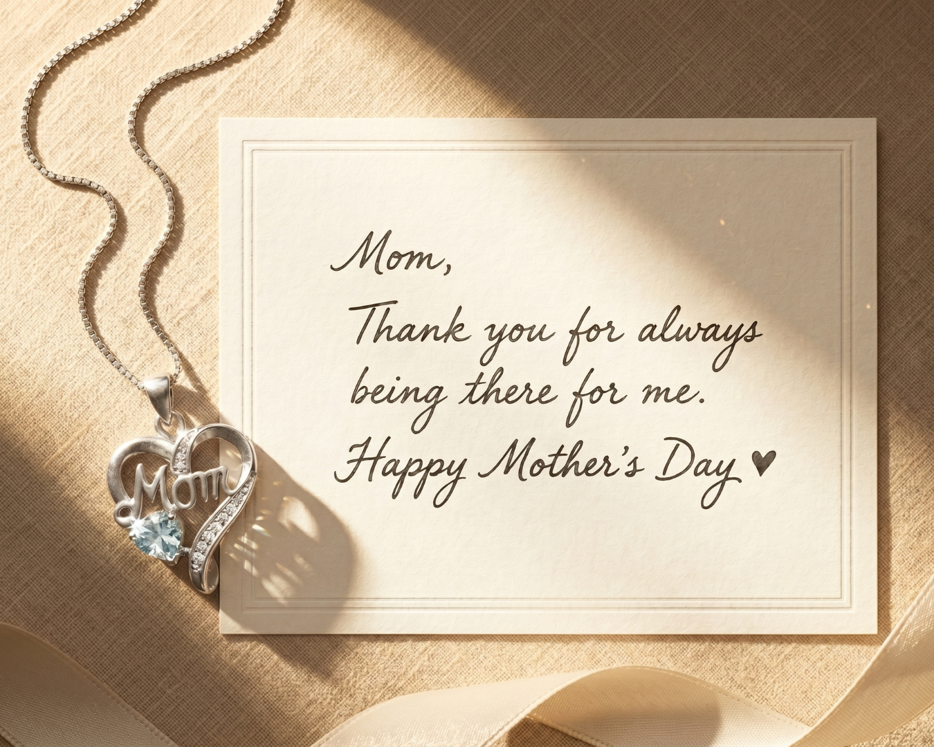Genuine Blue and White Topaz Mom Pendant Necklace