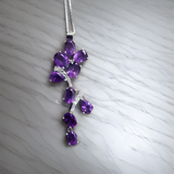 amethyst and CZ pendant, Sterling silver jewelry, mothers day gift, gift for her, valentines day gift