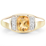 Citrine and White Topaz Unisex Ring