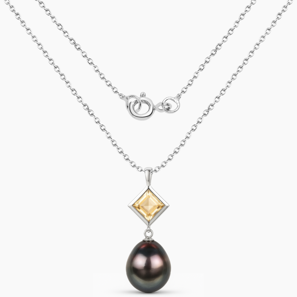 Genuine Tahitian Pearl Teardrop Pendant Necklace