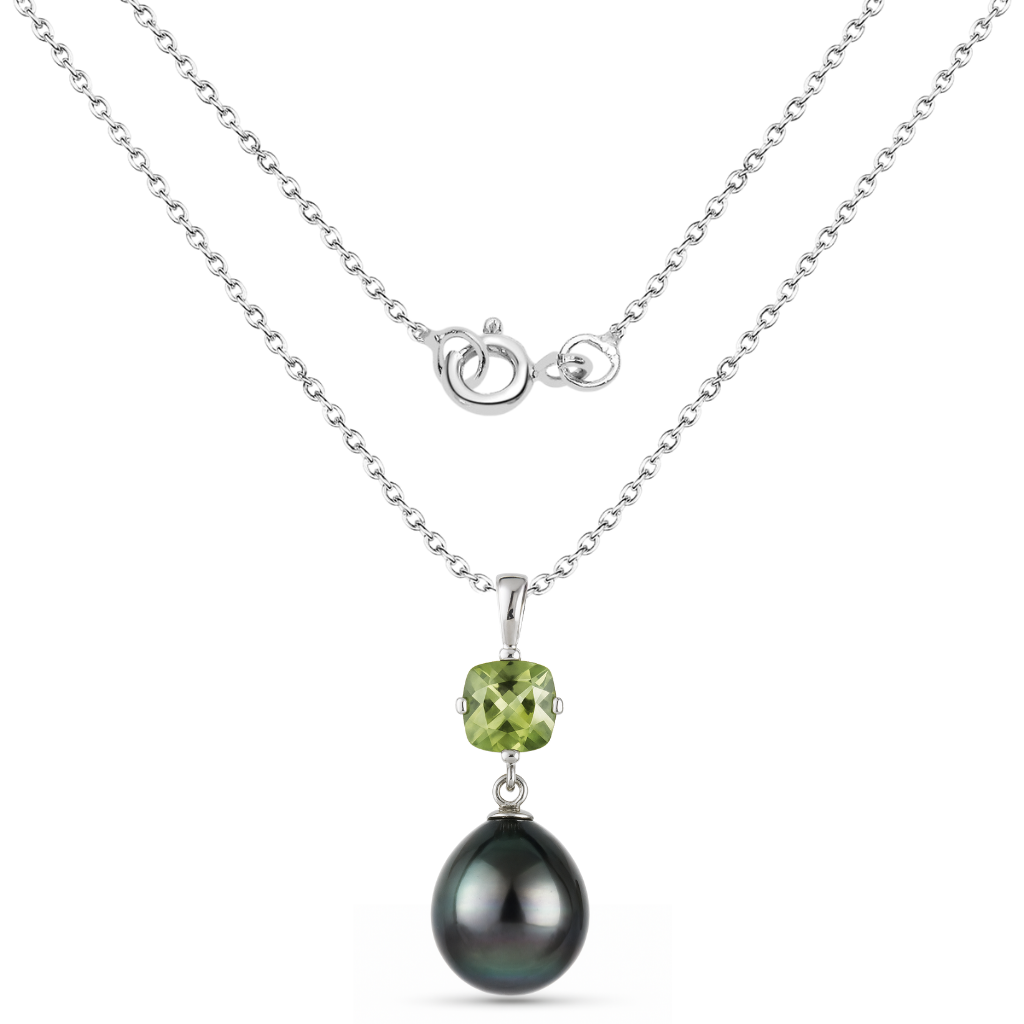 Genuine Tahitian Pearl Silver Pendant Necklace