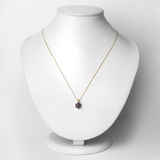 10K Yellow Gold Sapphire and Diamond Necklace